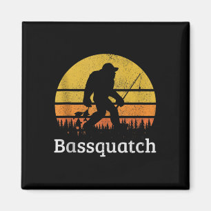 Bquatch Funny B Fishing Sasquatch Bigfoot Vintage  Magnet