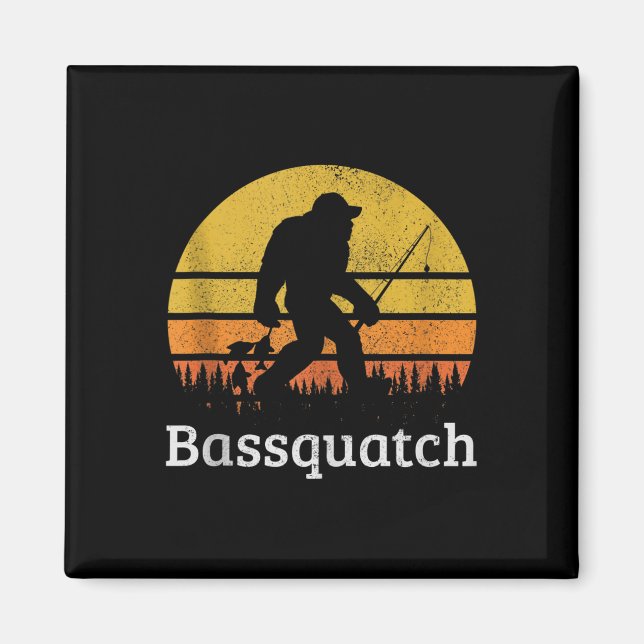 Bquatch Funny B Fishing Sasquatch Bigfoot Vintage  Magnet (Front)