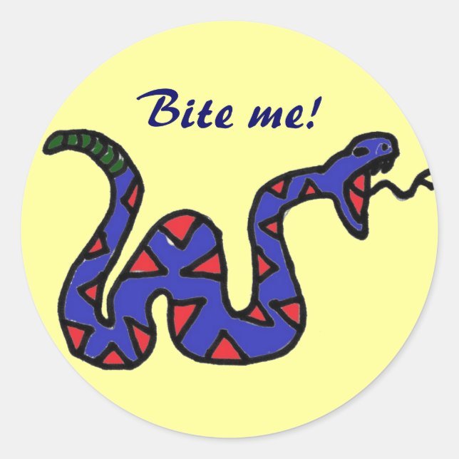 BR- Bite me snake cartoon sticker (Front)