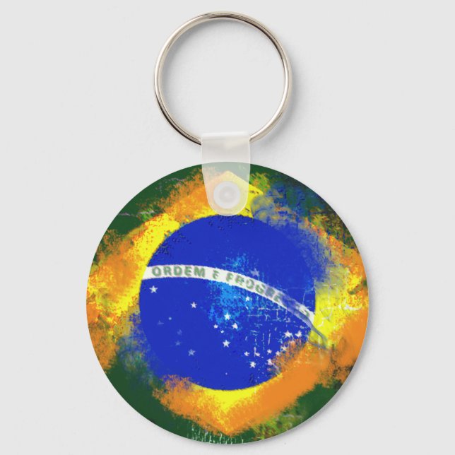 BR Brasil brazilian flag Keychain (Front)