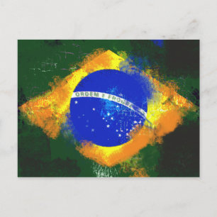 BR Brasil brazilian flag Postcard
