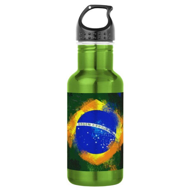 BR Brasil brazilian flag Stainless Steel Water Bottle (Front)