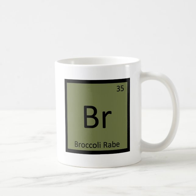 Br - Broccoli Rabe Vegetable Chemistry Symbol Coffee Mug (Right)