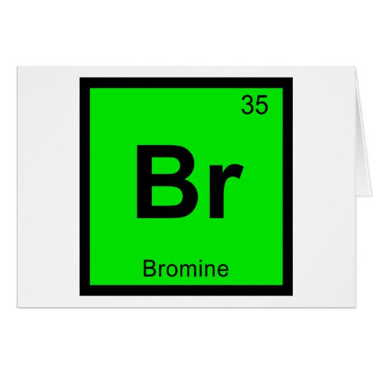 Br - Bromine Chemistry Periodic Table Symbol Cards (Front Horizontal)