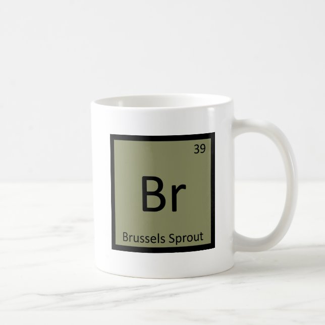 Br - Brussels Sprout Vegetable Chemistry Symbol Coffee Mug (Right)