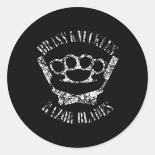 Br Knuckles And Razor Blades - Boxing And Barber T Classic Round Sticker