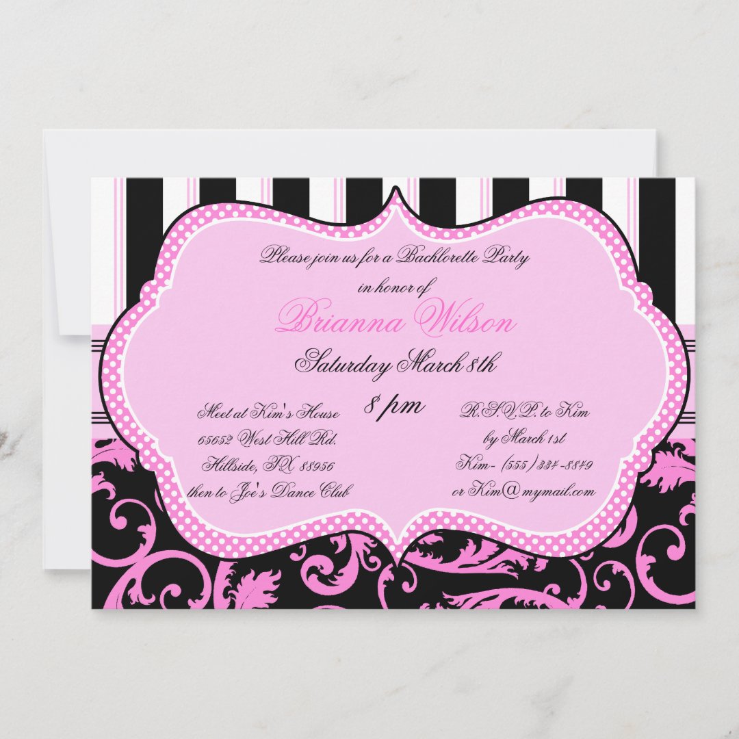 Bra and Panty Size Bachelorette Party Invitation | Zazzle