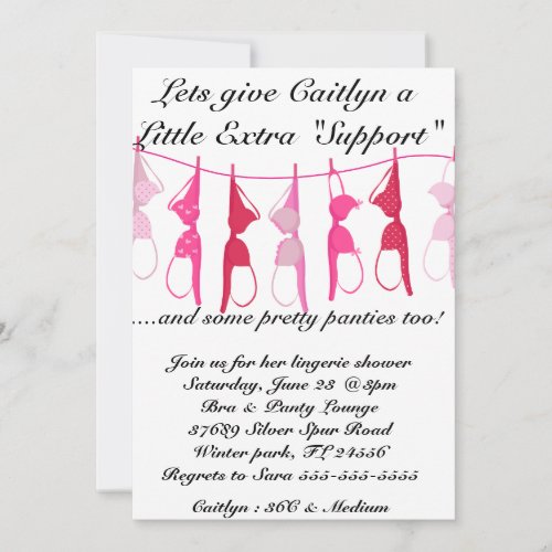 Bra  Panty Lingerie Shower Invitation