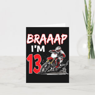 Braaap 13 years old motocross dirt biker 13th card