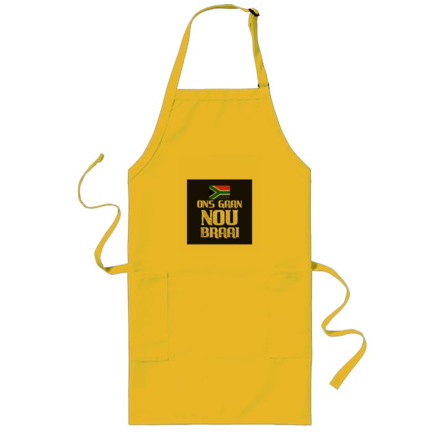 Braai/BBQ tshirt Long Apron (Front)