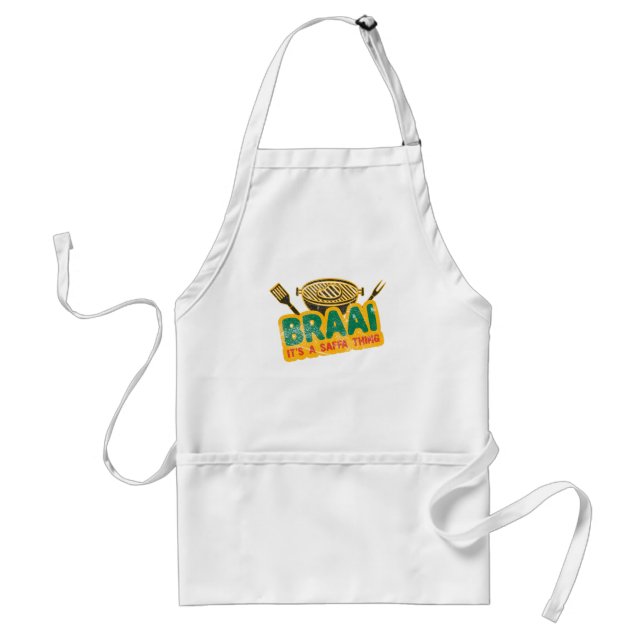 Braai It's a Saffa Thing - South African BBQ Gift Adult Apron (Front)