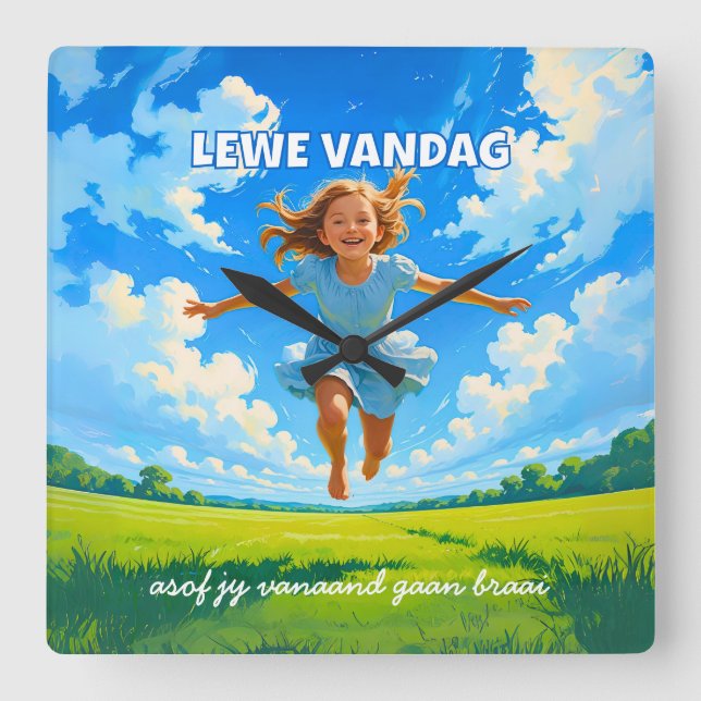 BRAAI Meme Afrikaans Saffa Expat Afrikaanse Humor Square Wall Clock (Front)