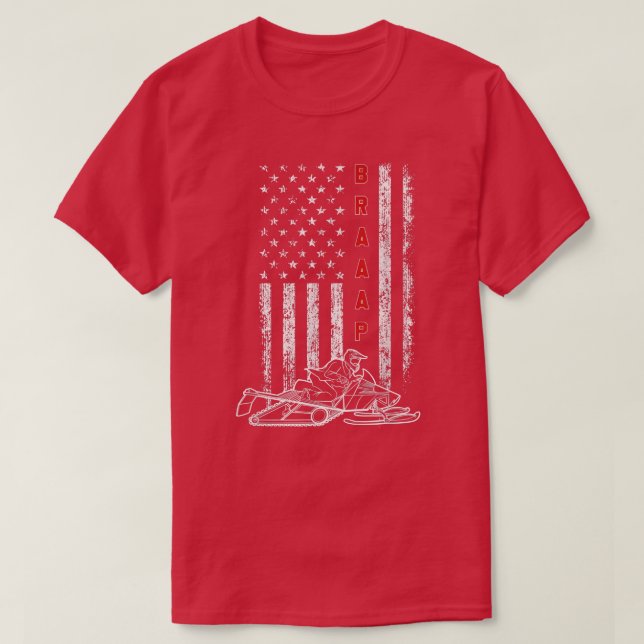 Braap America Snow Sled Rider and Racer  T-Shirt (Design Front)