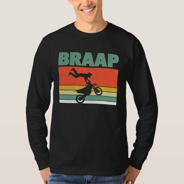 Braap Like A Girl Retro Jump Offroad Driver Helmet T-Shirt (Front)