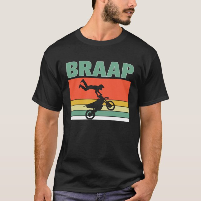 Braap Like A Girl Retro Jump Offroad Driver Helmet T-Shirt (Front)