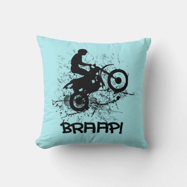 Braap Motocross Dirt Bikers Throw Pillow (Front)