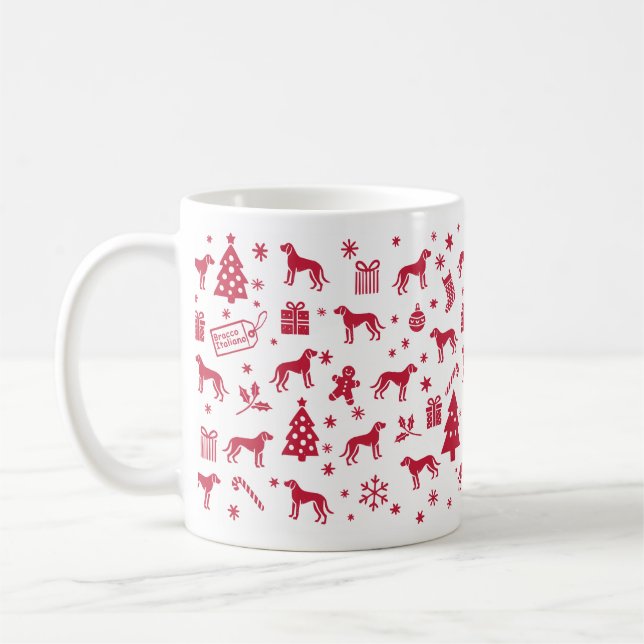 Bracco Italiano Christmas Design Coffee Mug (Left)