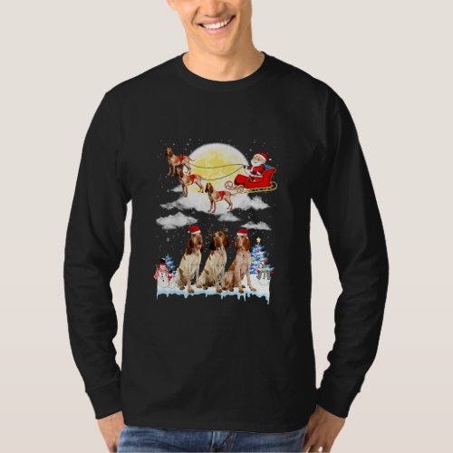 Bracco Italiano Dog Santa Sleigh Christmas Lover  T_Shirt