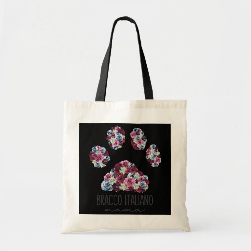 Bracco Italiano Mama Floral Paw Dog Mom  Tote Bag