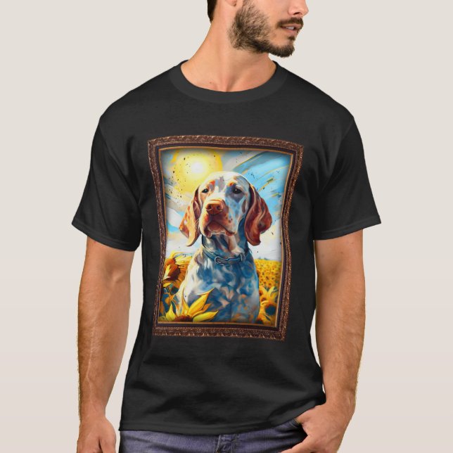 Bracco Italiano Painting Sunflower Flower Mom Wome T-Shirt (Front)