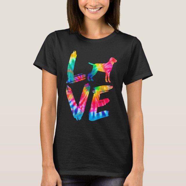 Bracco Italiano Tie Dye Love Dog Mom Dad T-Shirt (Front)