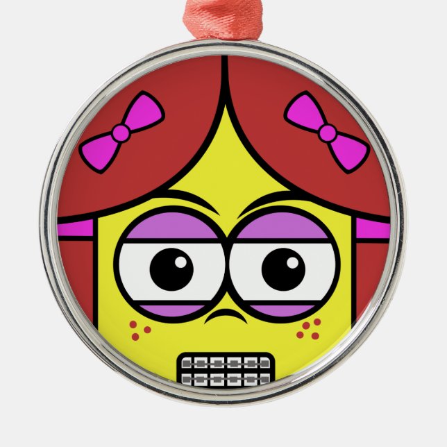 Brace Face Metal Ornament (Front)