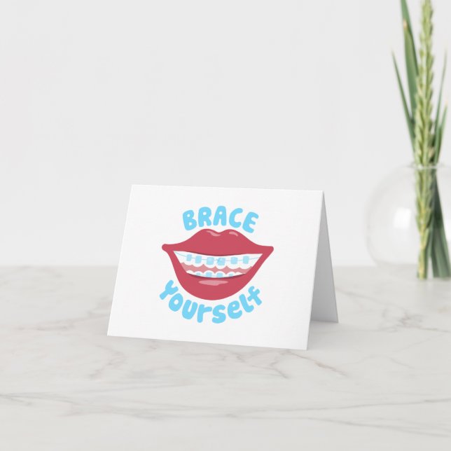 Brace Yourself Letterpress Thank You Card (Front)