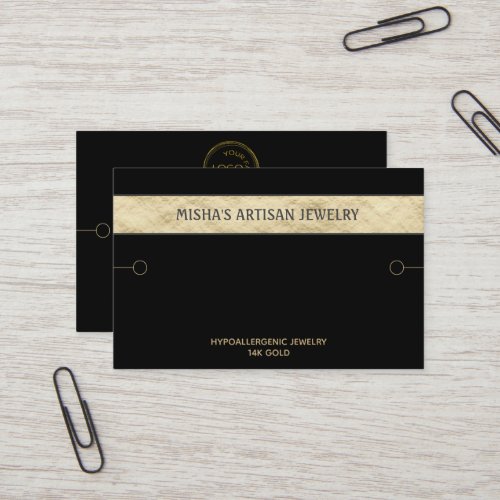Bracelet Display Black Gold Logo Business Card