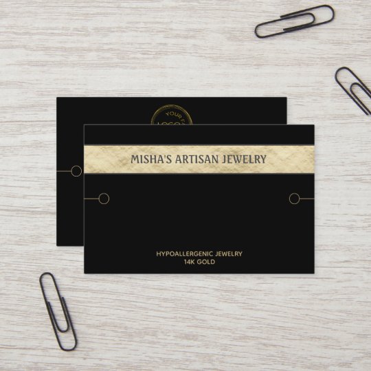 Bracelet Display Black Gold Logo Business Card | Zazzle.com