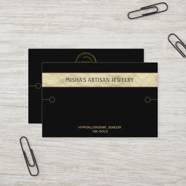 Bracelet Display Black Gold Logo Business Card 