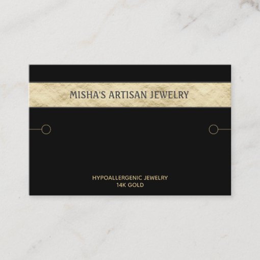 Bracelet Display Black Gold Logo Business Card | Zazzle