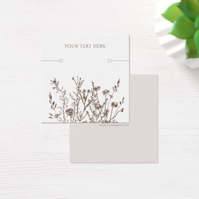 Bracelet Display Card • Earthy Floral (Desk)