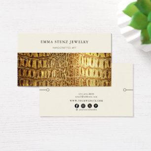 Bracelet Display Card • Gold Leather Texture