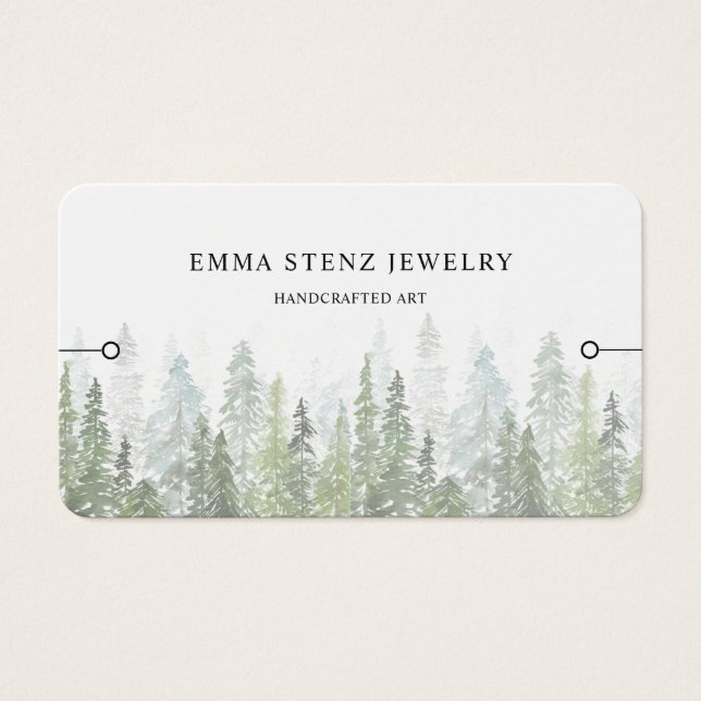 Bracelet Display Card • Watercolor Pine Woods (Front)