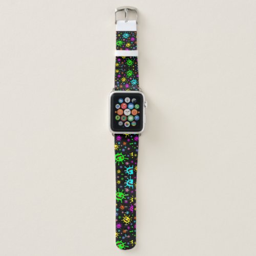 Bracelet of virus and colorful bacteria apple watch band
