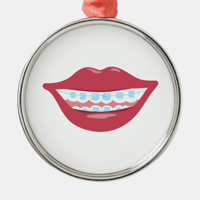 Braces Smile Metal Ornament (Front)