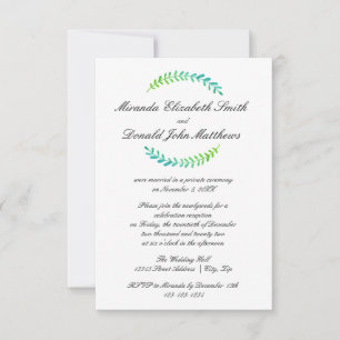 Brach Blue Green - 3x5 Wedding Announcement
