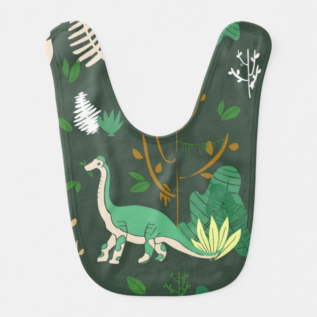 Brachiosaurus Dinosaur Baby Bib (Front)
