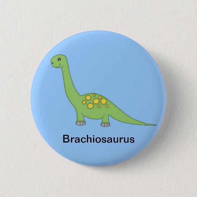 Brachiosaurus Dinosaur Button (Front)