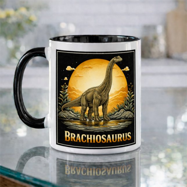 Brachiosaurus Dinosaur Prehistoric Moon Mug (Creator Uploaded)
