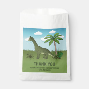 Brachiosaurus Dinosaur Tropical Birthday Thank You Favor Bag