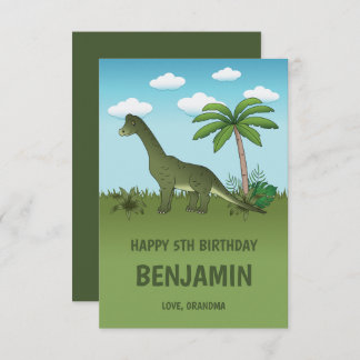 Brachiosaurus Dinosaur Tropical Happy Birthday