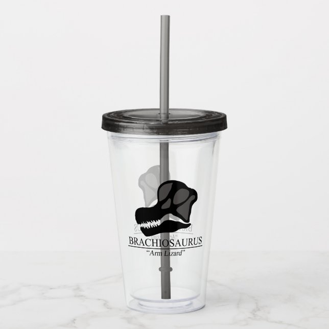 Brachiosaurus Skull Acrylic Tumbler (Front)