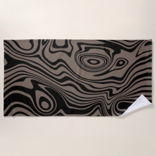 Brack Brown Wavy Stripe Beach Towel