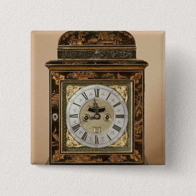 Bracket clock, movement by James Boyce, c.1705 Button (Front)