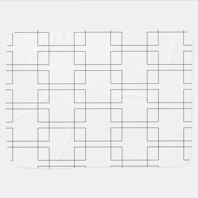 Bracket Pattern March Basketball Fan Tournament Baby Blanket (Horizontal)