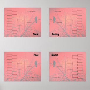 Bracket Tournament Quadrant Red Crow Wall Art Sets
