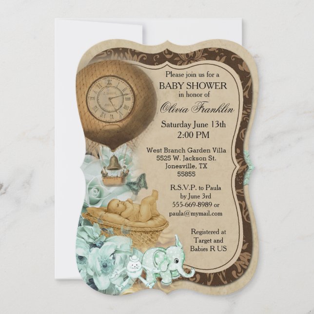 Bracket Vintage Baby Shower Invitation (Front)