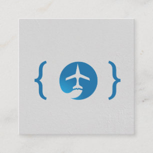 Brackets / Airplane Logo Square Business Card