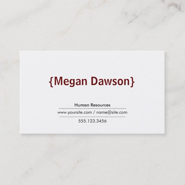 Brackets Crimson Red Business Card (Front)